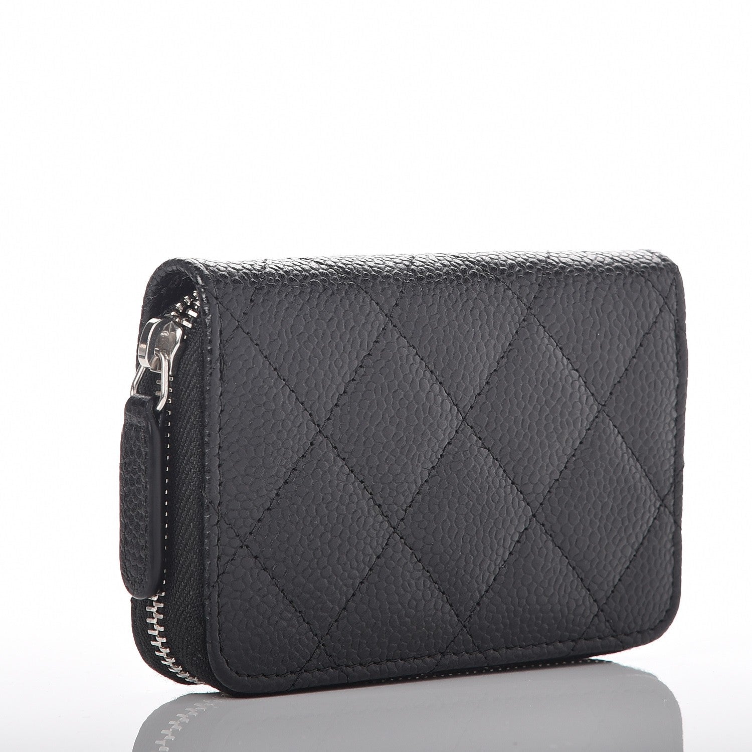 Chanel Caviar Quilted Zip Coin Purse Black 3 of 7