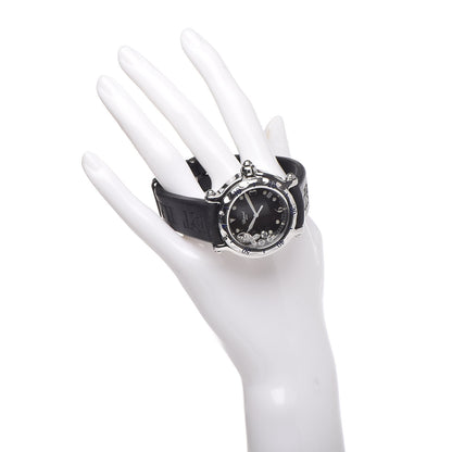 Chopard Stainless Steel Rubber Diamond 38mm Happy Sport Fish Quartz Watch Black 2 of 9
