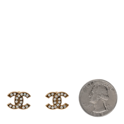 Chanel Crystal CC Earrings Gold 2 of 6
