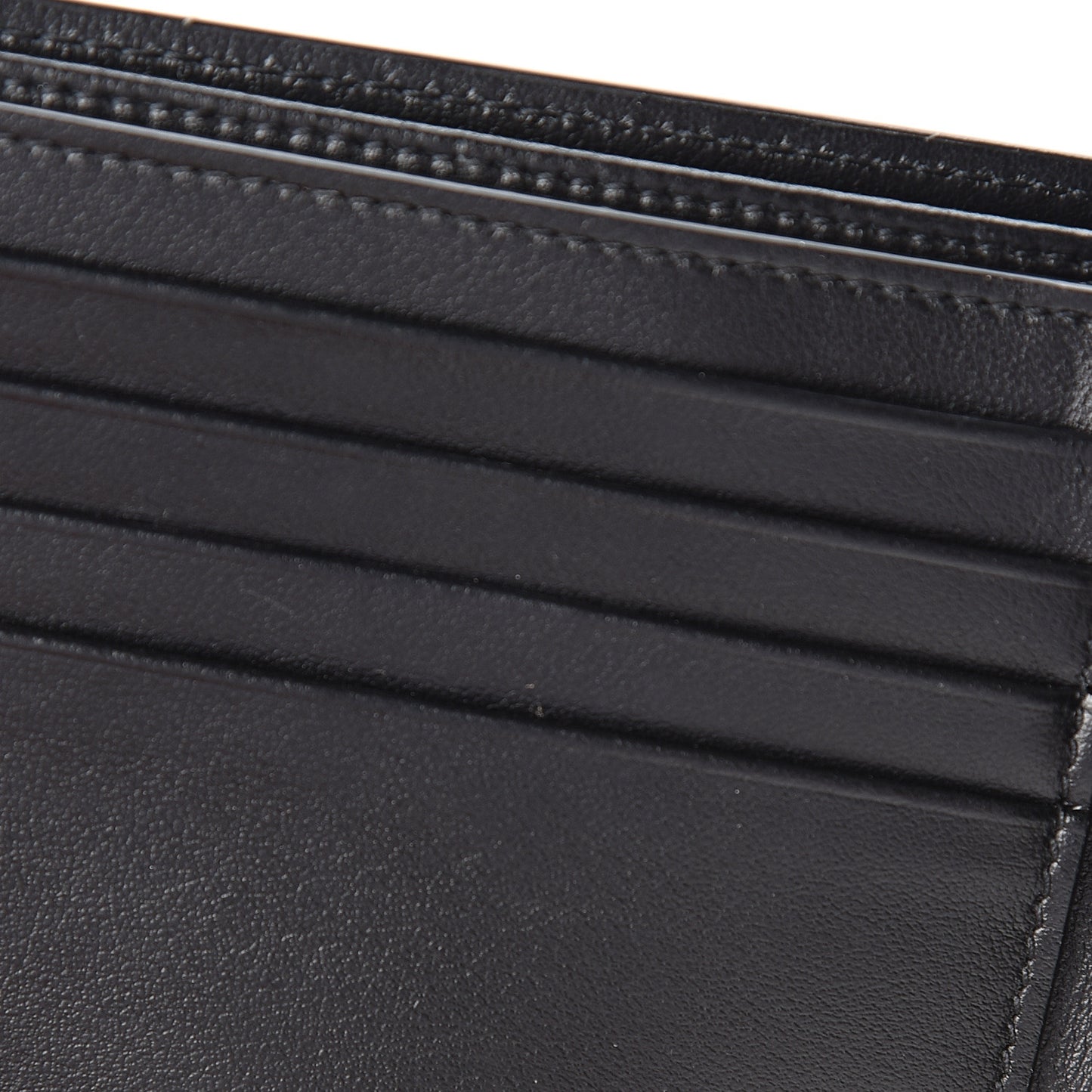 Calfskin Star Print Bi-Fold Wallet Black