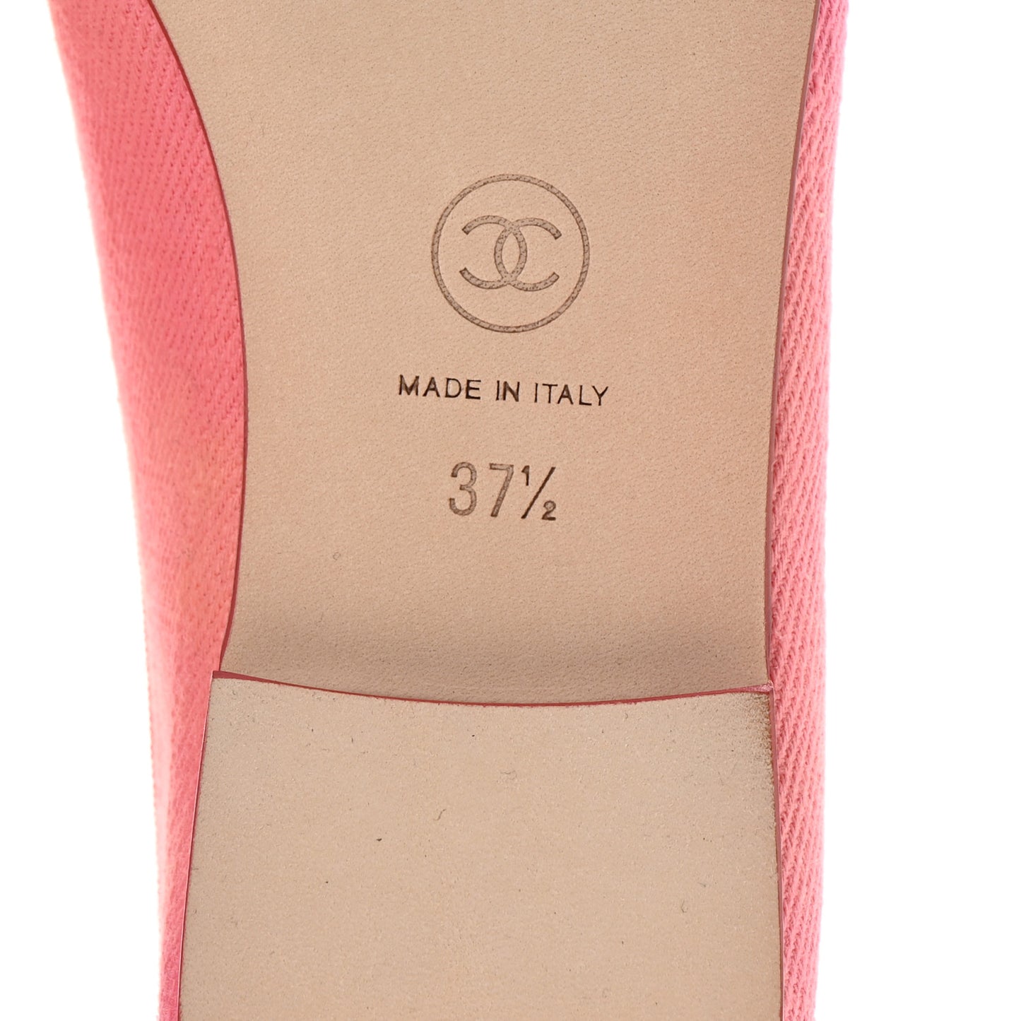 Denim CC Cap Toe Ballerina Flats 37.5 Pink