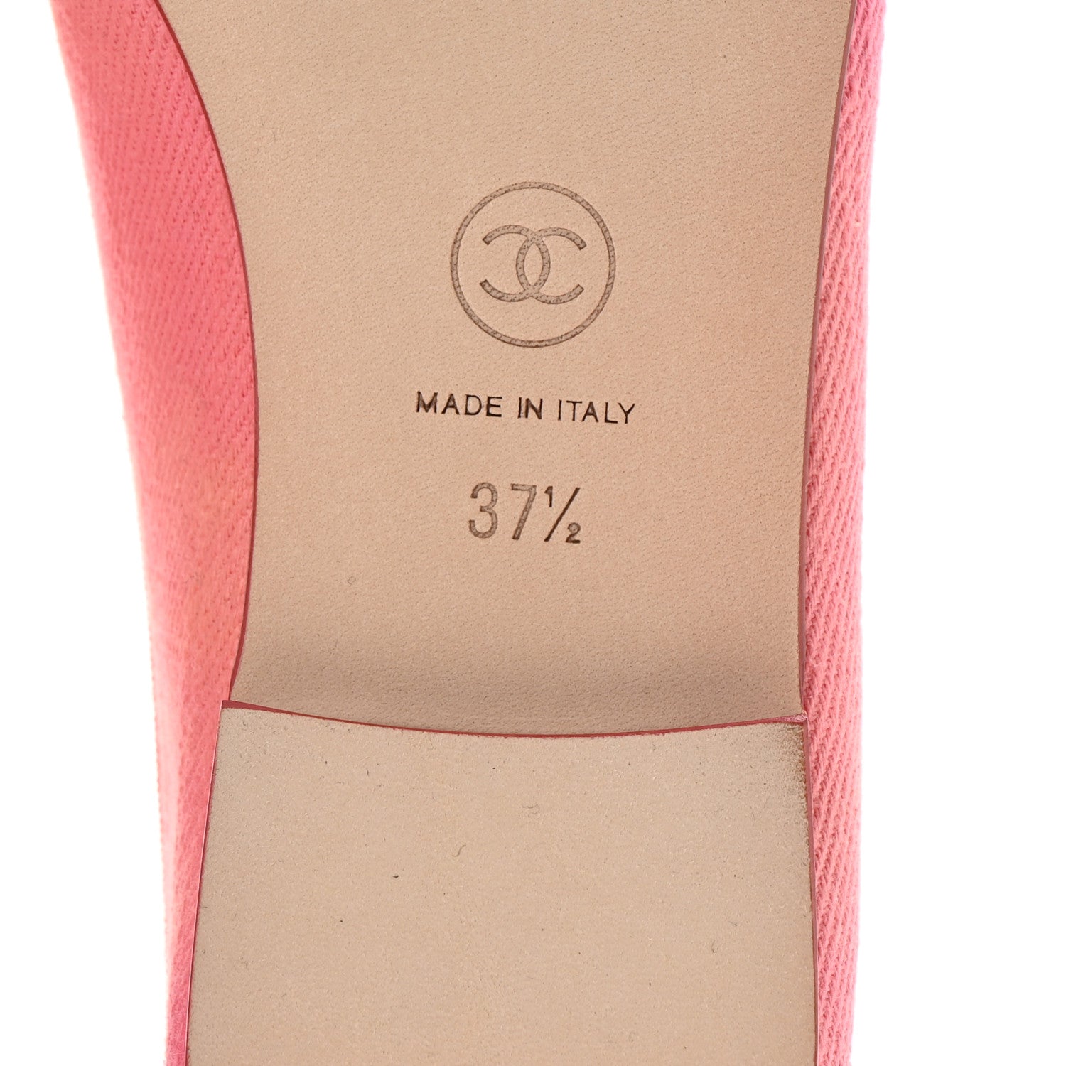Chanel Denim CC Cap Toe Ballerina Flats 37.5 Pink 8 of 10