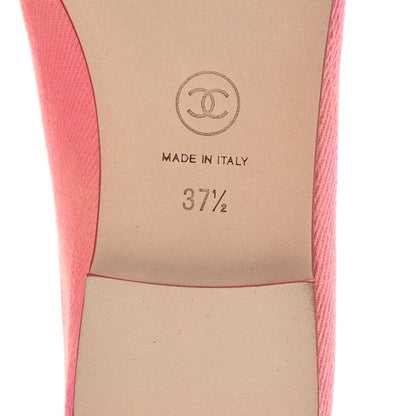Chanel Denim CC Cap Toe Ballerina Flats 37.5 Pink 8 of 10