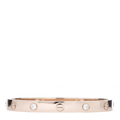 Cartier 18K Pink Gold 4 Diamond LOVE Bracelet 16 3 of 7