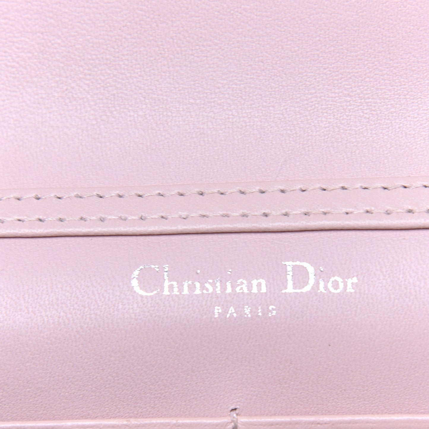 Grained Calfskin Diorama Wallet on Chain Pouch Rose Poudre