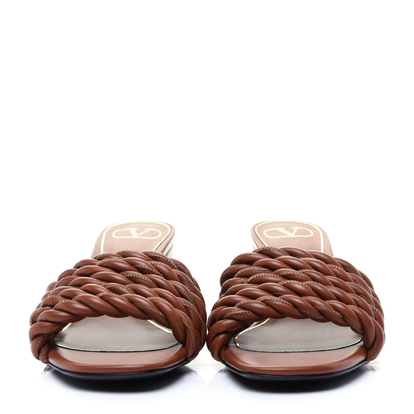 Nappa Rope 60mm Slide Sandals 37.5 Saddle Brown