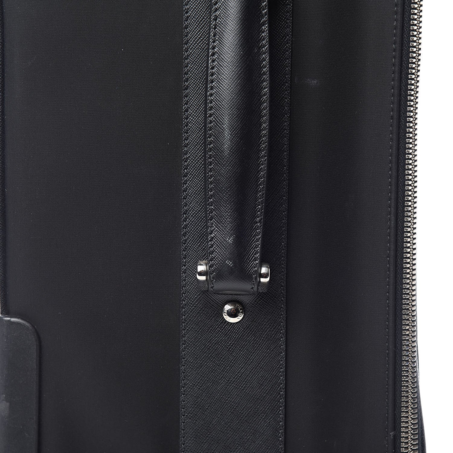 Prada Tessuto Nylon Saffiano Trolley Luggage Black 11 of 11
