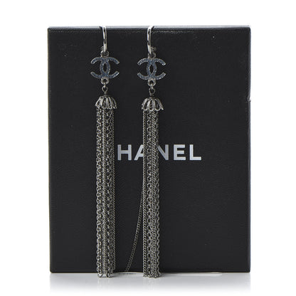 Chanel Ruthenium Chain CC Drop Earrings 4 of 4