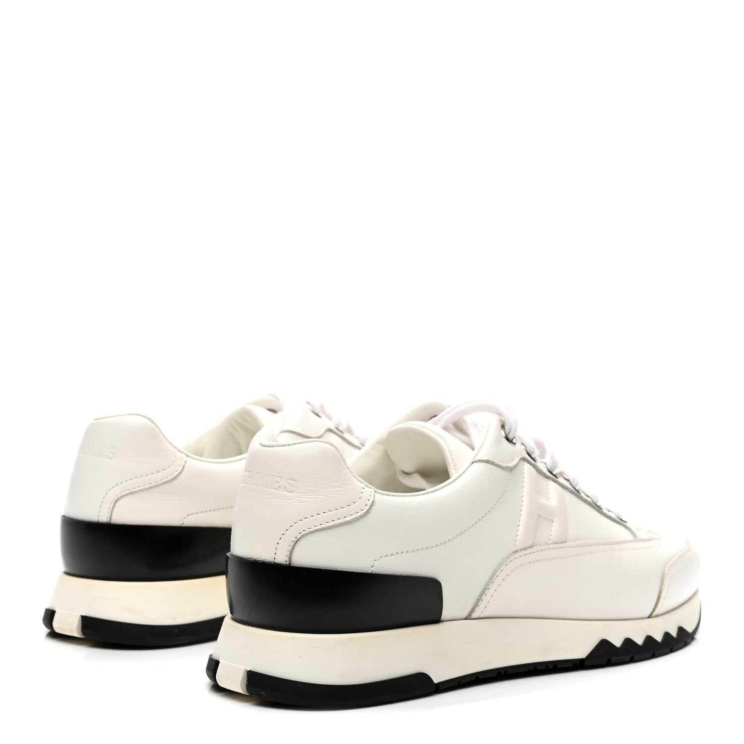 Hermes Calfskin Womens Trail Sneakers 36.5 White 5 of 10