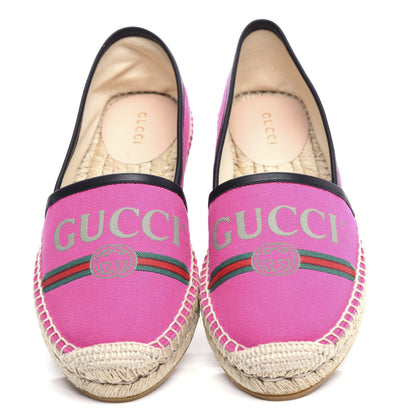 Gucci Canvas Logo Espadrilles 36.5 Cyclamen Rose Black 5 of 10