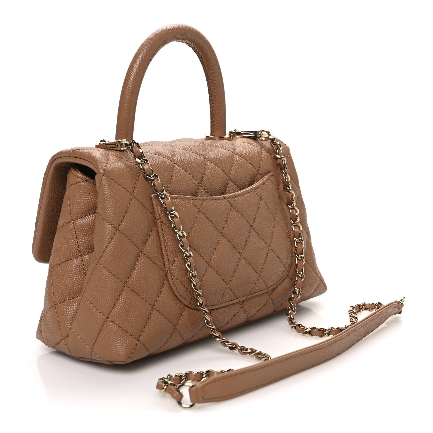 Chanel Caviar Quilted Mini Coco Handle Flap Beige 3 of 10