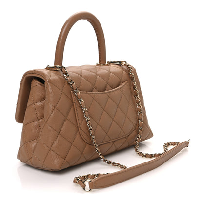 Chanel Caviar Quilted Mini Coco Handle Flap Beige 3 of 10