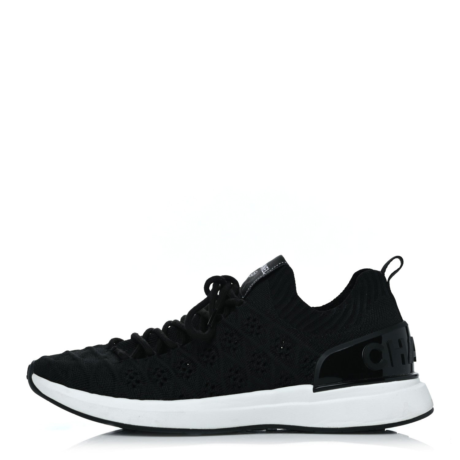 Chanel Fabric Logo Sneakers 38 Black 1 of 17