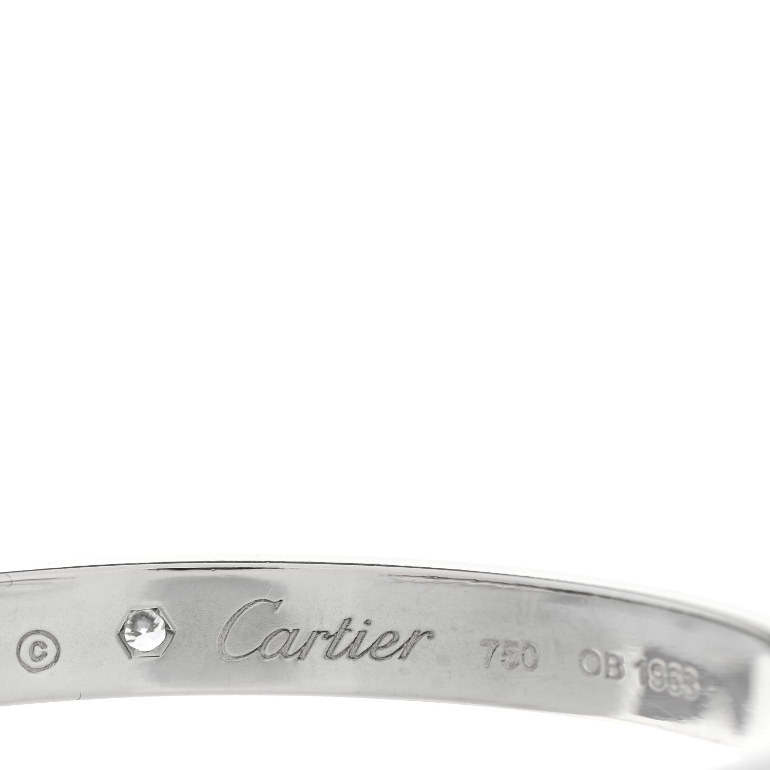 Cartier 18K White Gold 1 Diamond LOVE Cuff Bracelet 16 4 of 5