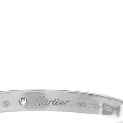 Cartier 18K White Gold 1 Diamond LOVE Cuff Bracelet 16 4 of 5