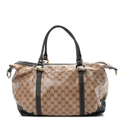 Gucci Crystal Monogram Large Horsebit Nail Boston Brown 1 of 6
