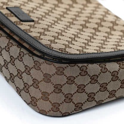 Gucci Monogram Large Flap Messenger Bag Beige Dark Brown 11 of 16