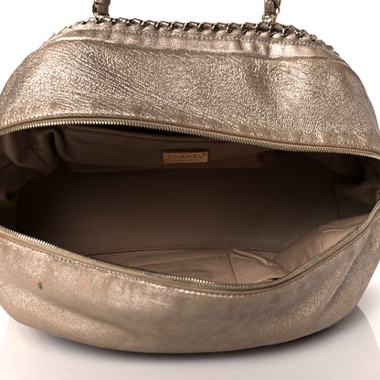 Chanel Metallic Goatskin Large Luxe Ligne Bowler Gold 4 of 15