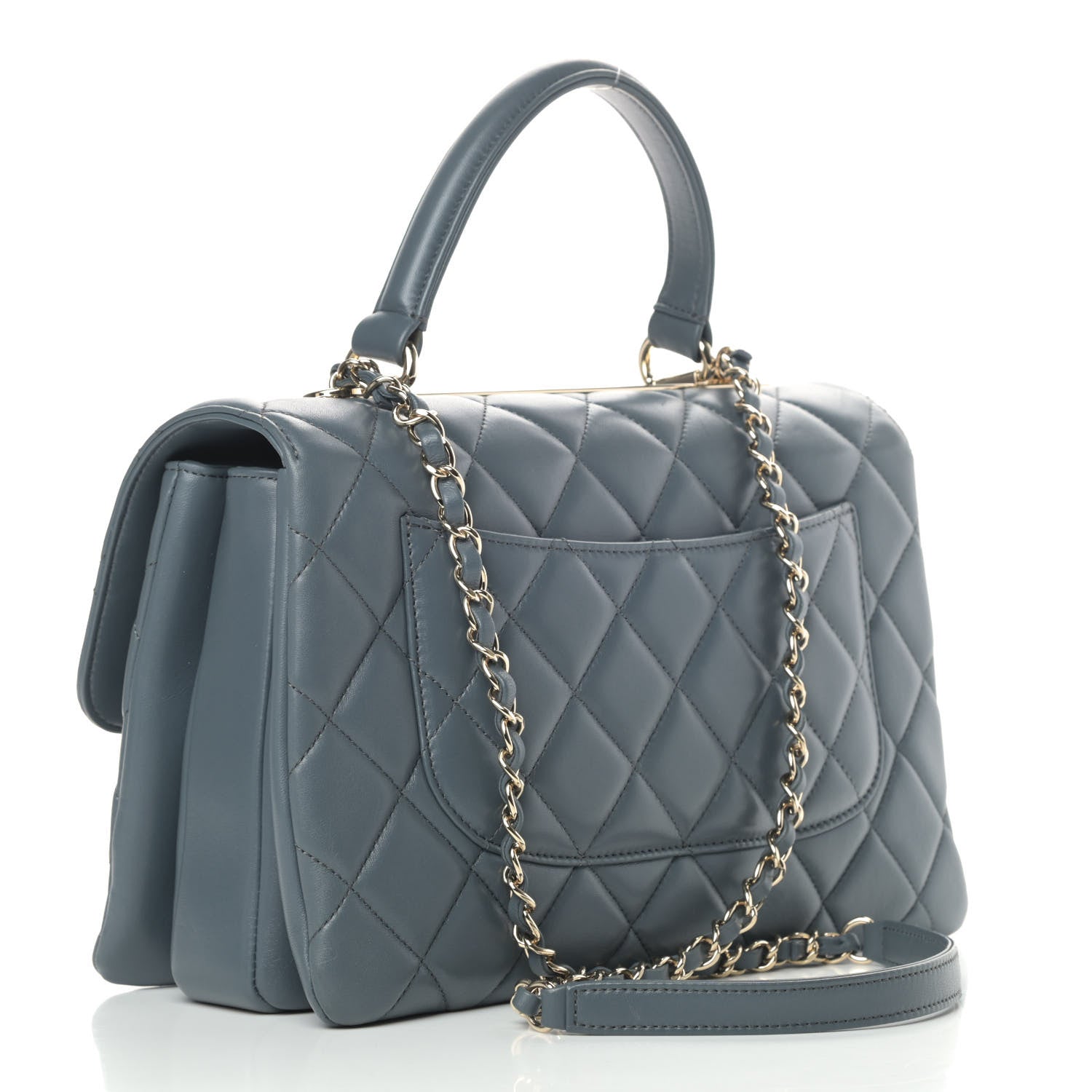 Chanel Lambskin Quilted Medium Trendy CC Flap Dual Handle Bag Dark Grey 2 of 8