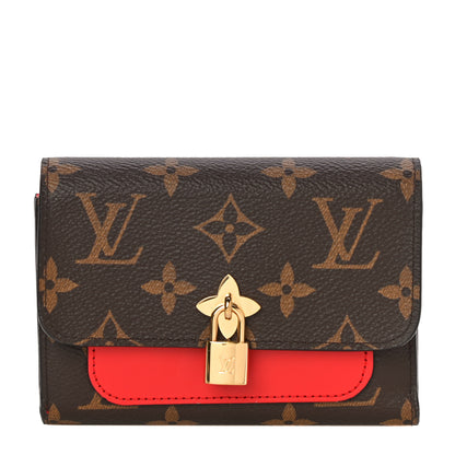 Louis Vuitton Monogram Flower Lock Compact Wallet Coquelicot 1 of 9