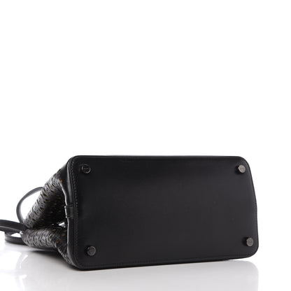 Alaia Lux Calfskin Vienne Wave Mina 25 Bag Black 4 of 9