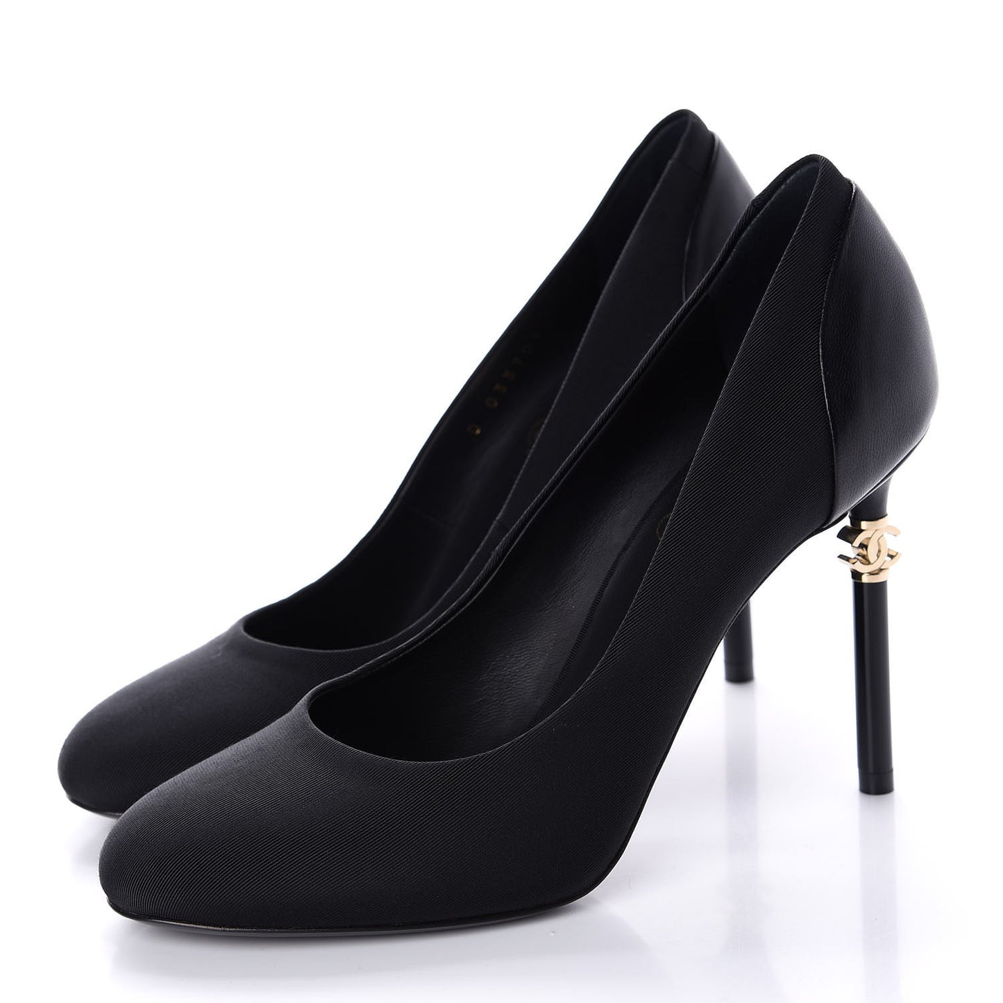 Grosgrain Lambskin CC Pumps 38 Black