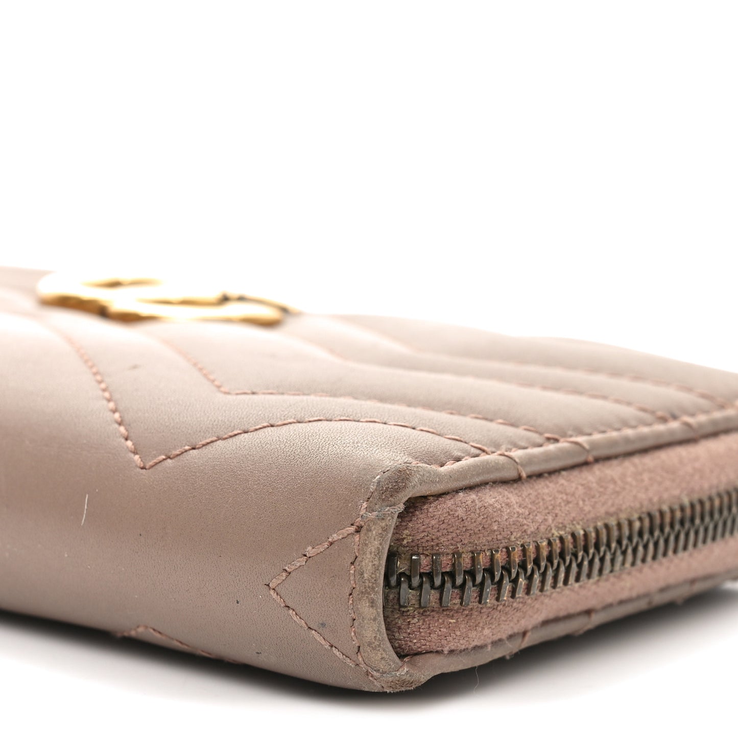 Calfskin Matelasse GG Marmont Zip Around Organizer Wallet Porcelain Rose