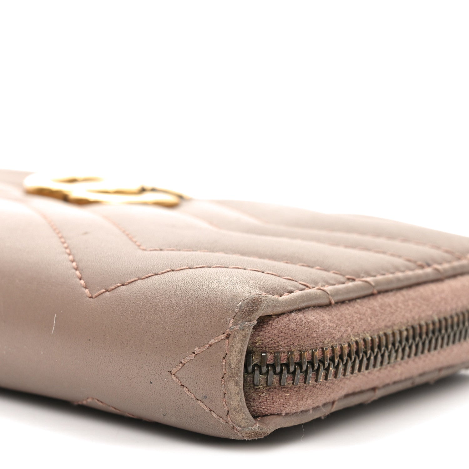 Gucci Calfskin Matelasse GG Marmont Zip Around Organizer Wallet Porcelain Rose 10 of 10