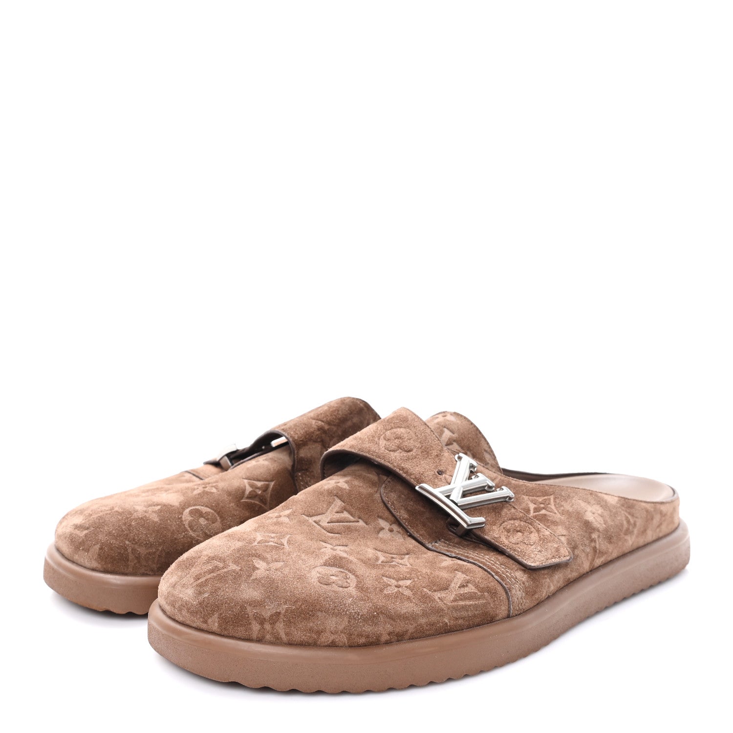 Louis Vuitton Monogram Embossed Suede LV Easy Mule 12 Marron 4 of 9