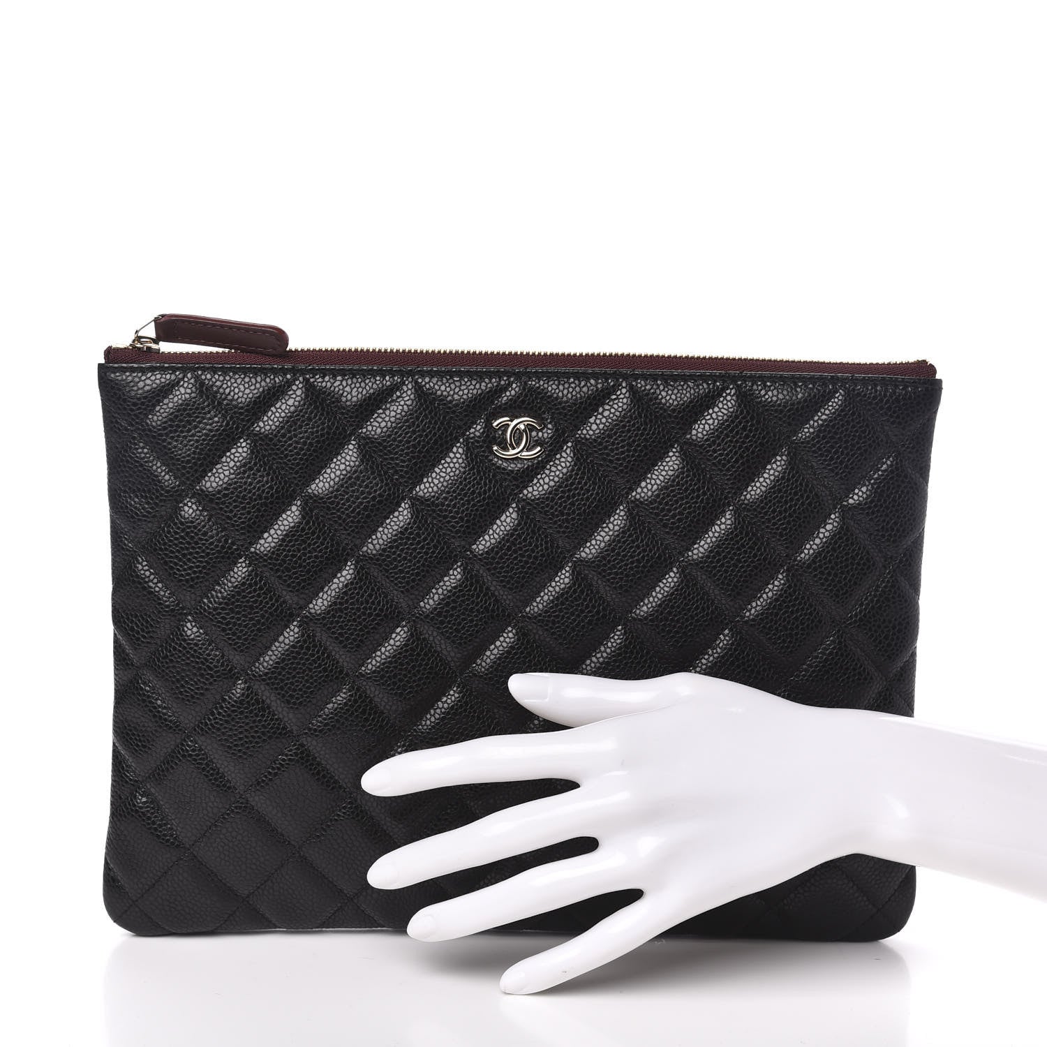 Chanel Caviar Quilted Medium Cosmetic Case Black 2 of 10