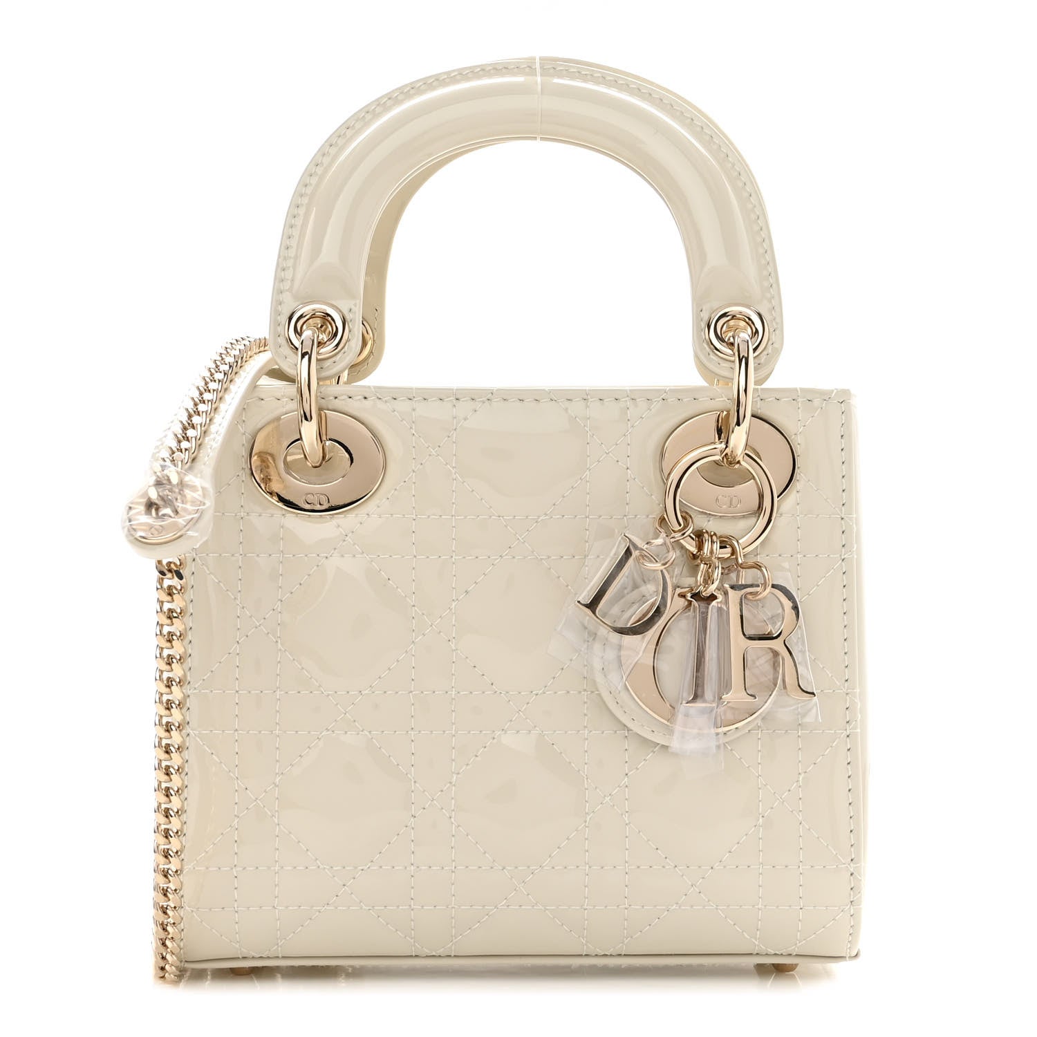 Christian Dior Patent Cannage Mini Lady Dior Ivory 1 of 9