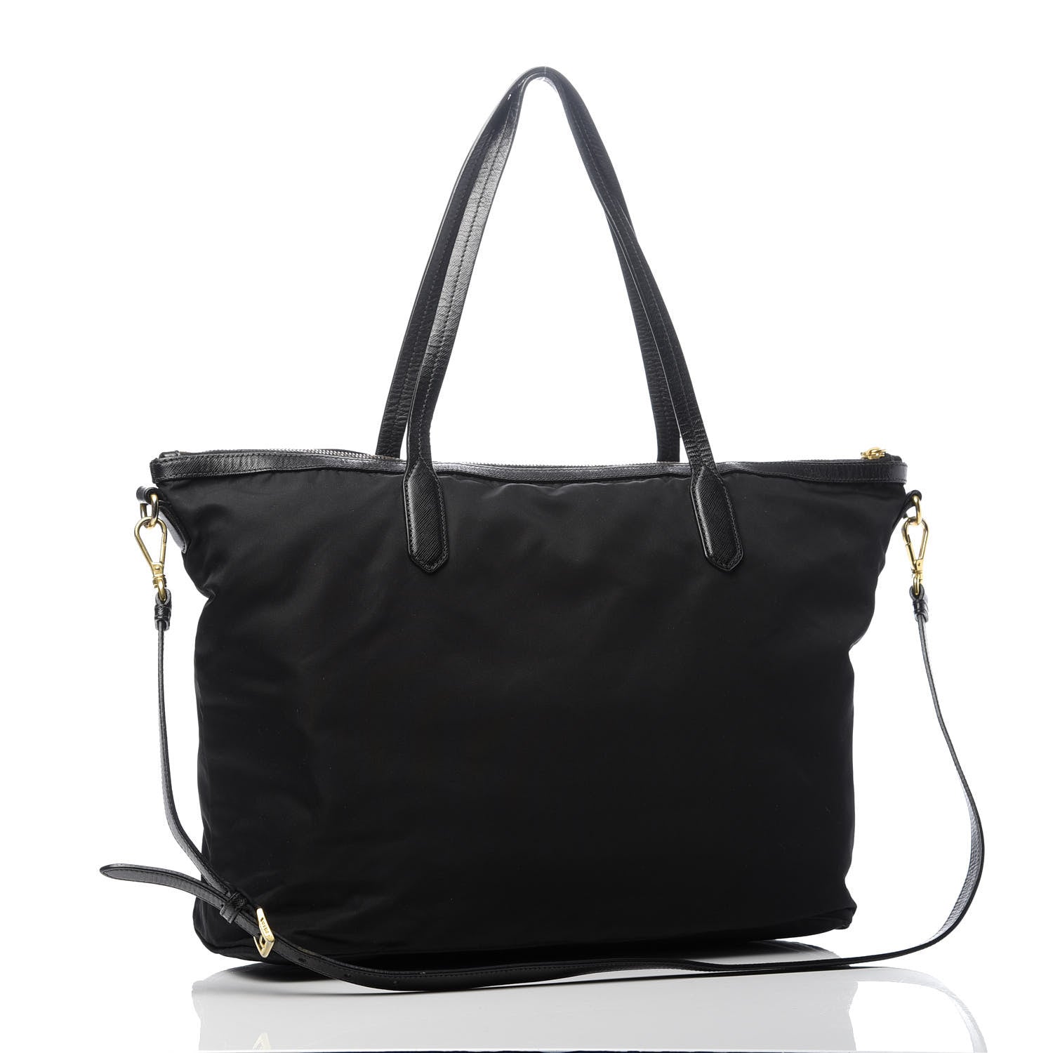 Prada Tessuto Nylon Saffiano Tote Black 3 of 11