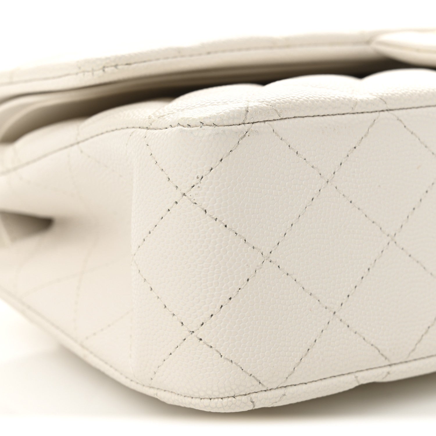 Chanel Caviar Quilted Medium Double Flap White 9 of 10