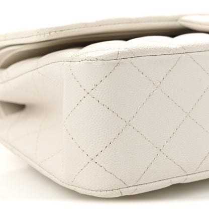 Chanel Caviar Quilted Medium Double Flap White 9 of 10