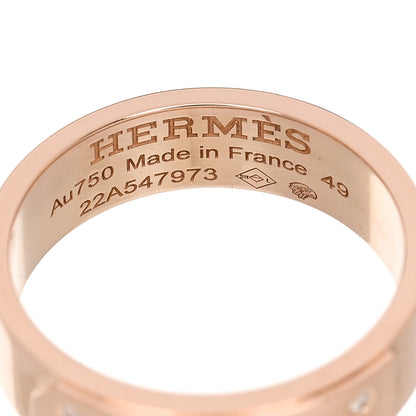Hermes 18K Rose Gold Diamond PM Kelly Ring 49 5 4 of 5