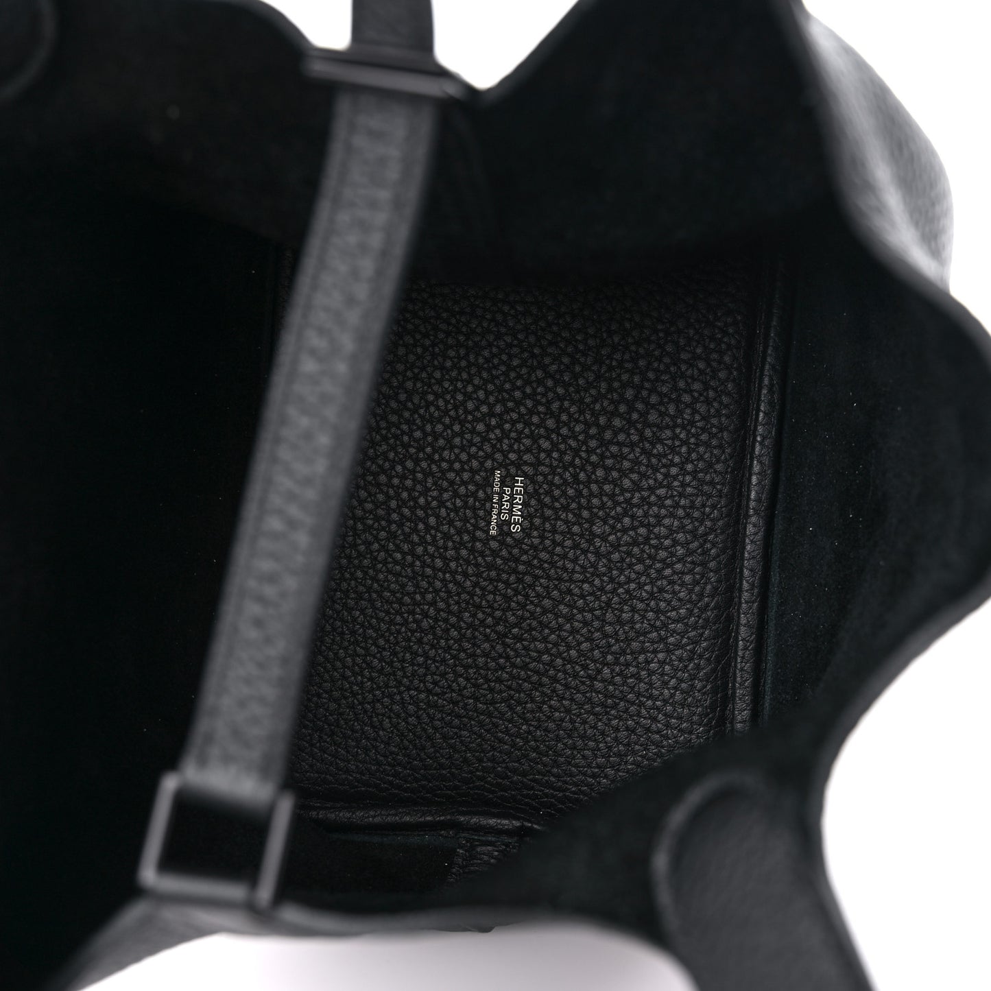 Taurillon Clemence Monochrome Picotin Lock 18 PM Black