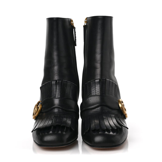 Malaga Kid GG Marmont Fringe 75mm Ankle Boots 39 Black