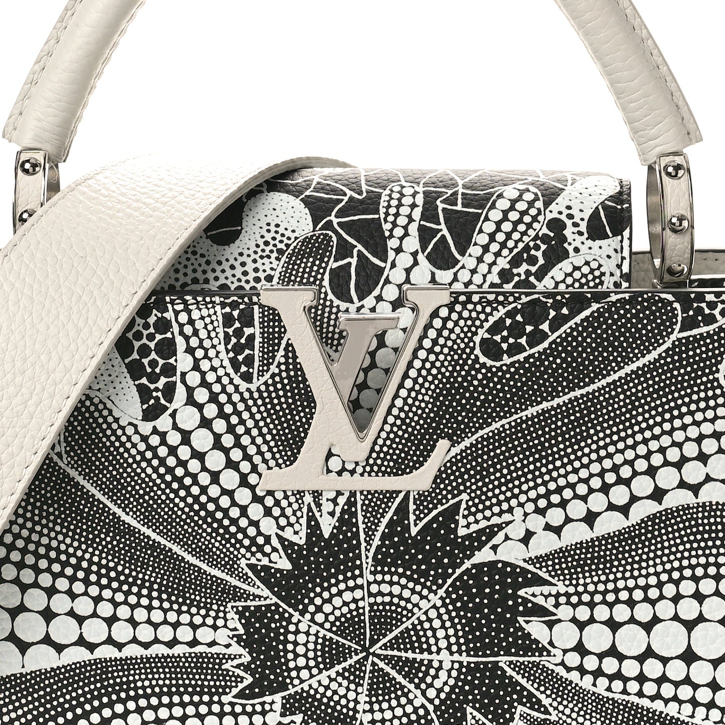 LV X YK Taurillon Psychedelic Capucines MM Black White