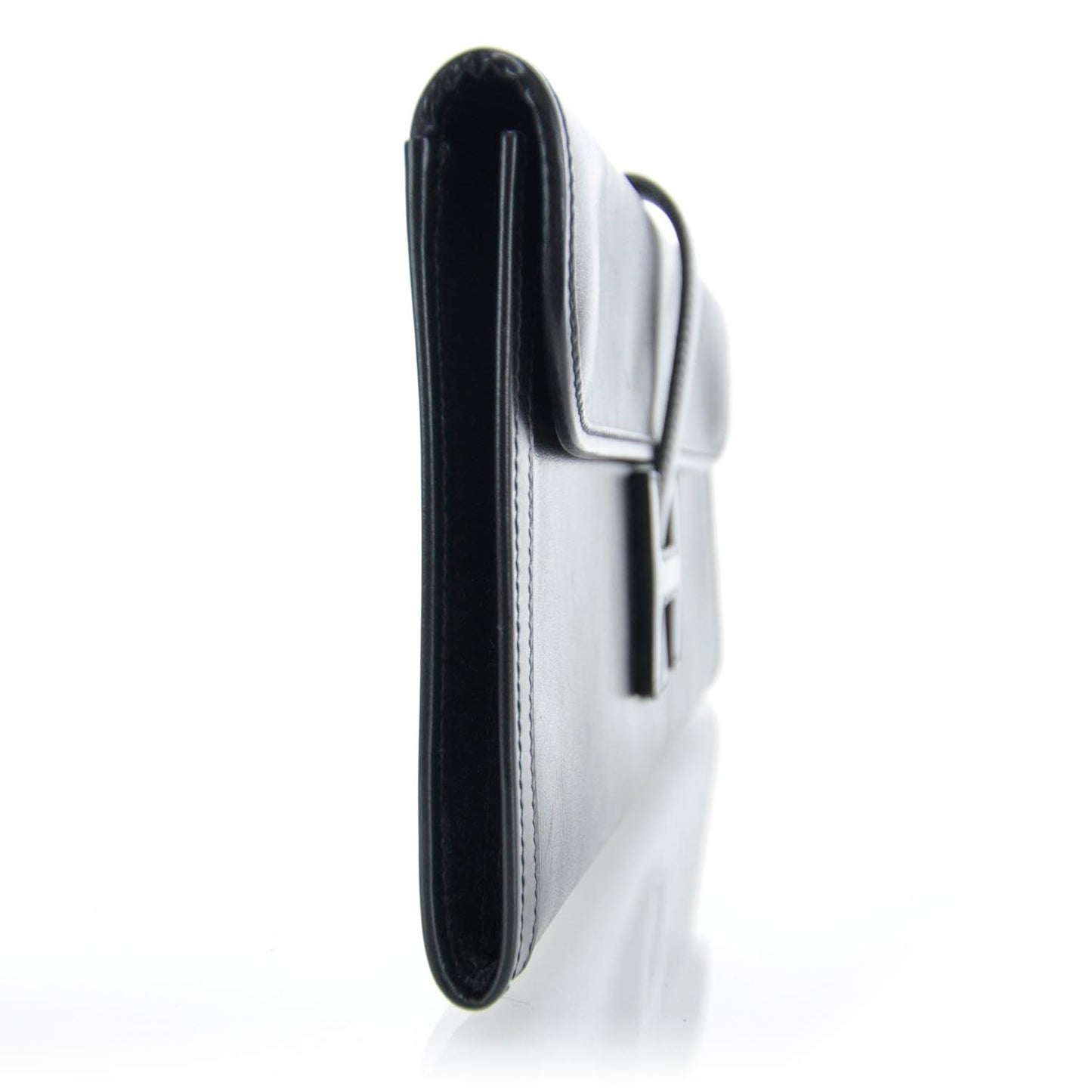 Box Leather Jige Clutch Black