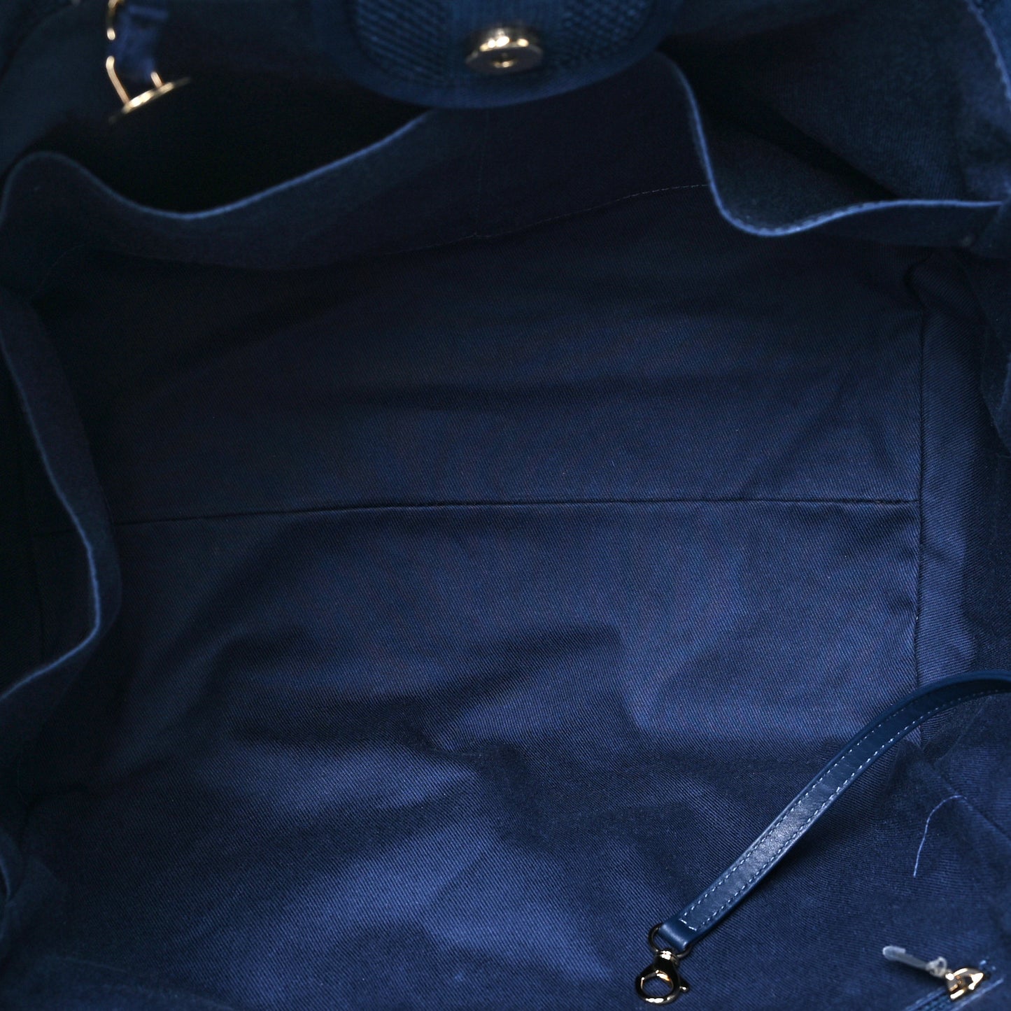 Woven Straw Raffia Striped Medium Deauville Tote Navy Blue