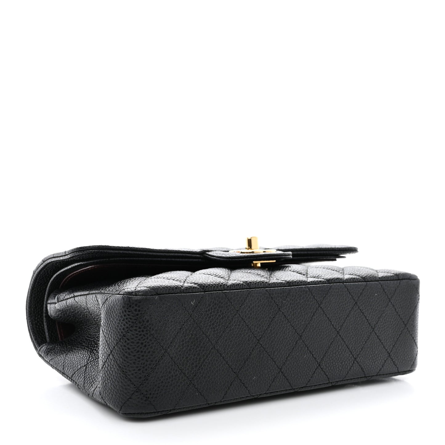 Caviar Quilted Small Double Flap Black
