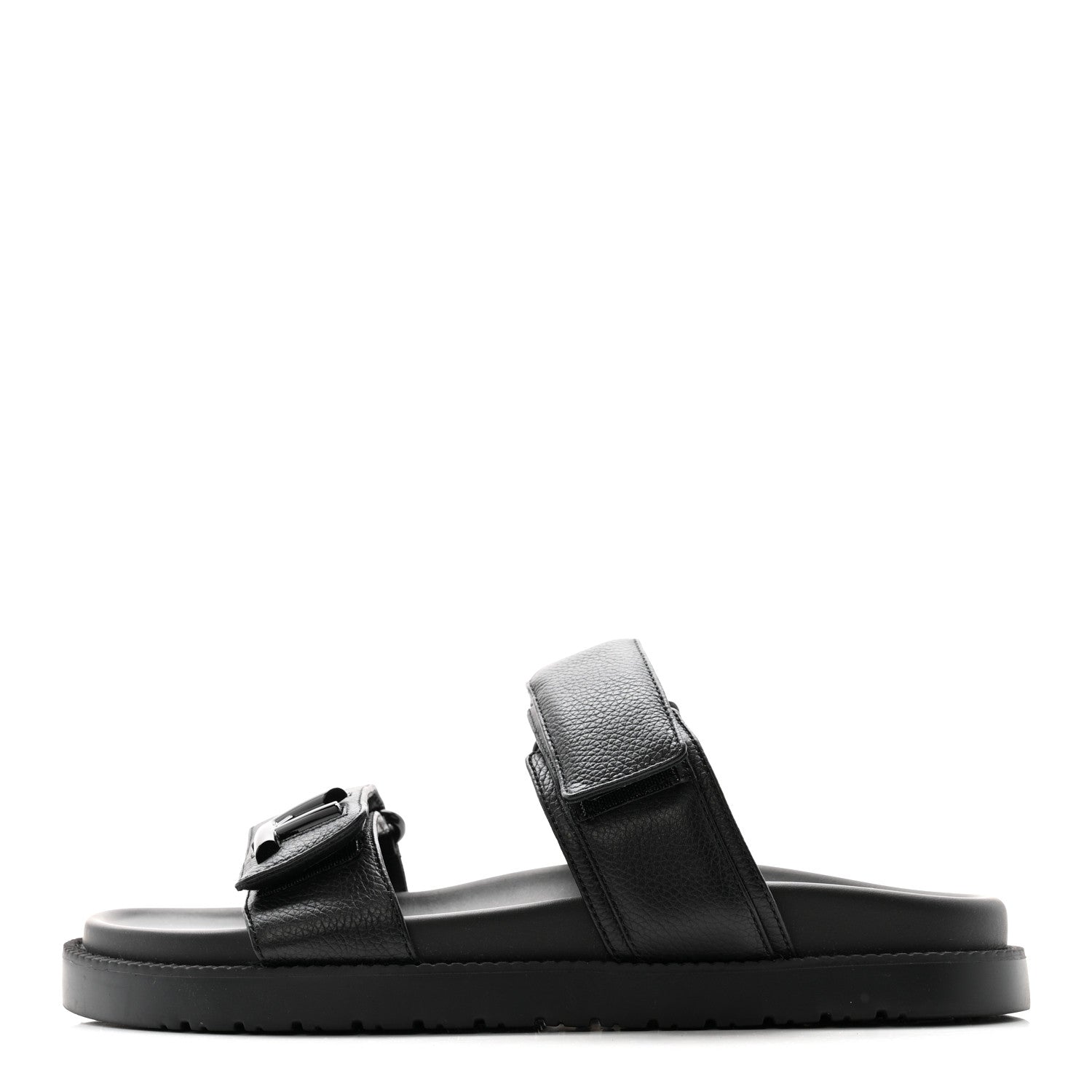 Louis Vuitton Grained Calfskin Sunset Comfort Flat Sandals 38