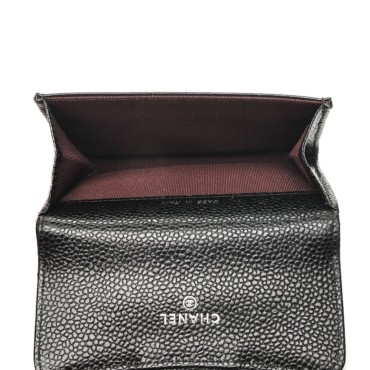 Caviar Quilted Flap Card Holder Black
