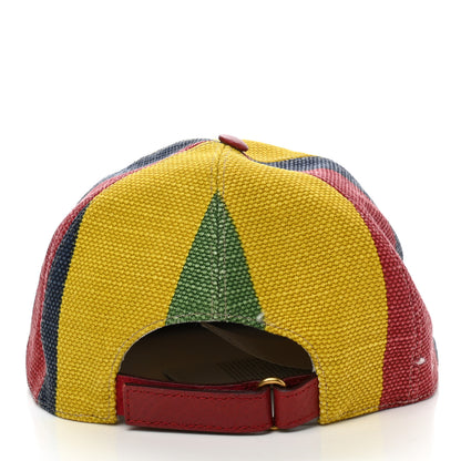 Gucci Canvas Marley Stripe Script Logo Patch Gucci 100 Baseball Hat Multicolor 6 of 9