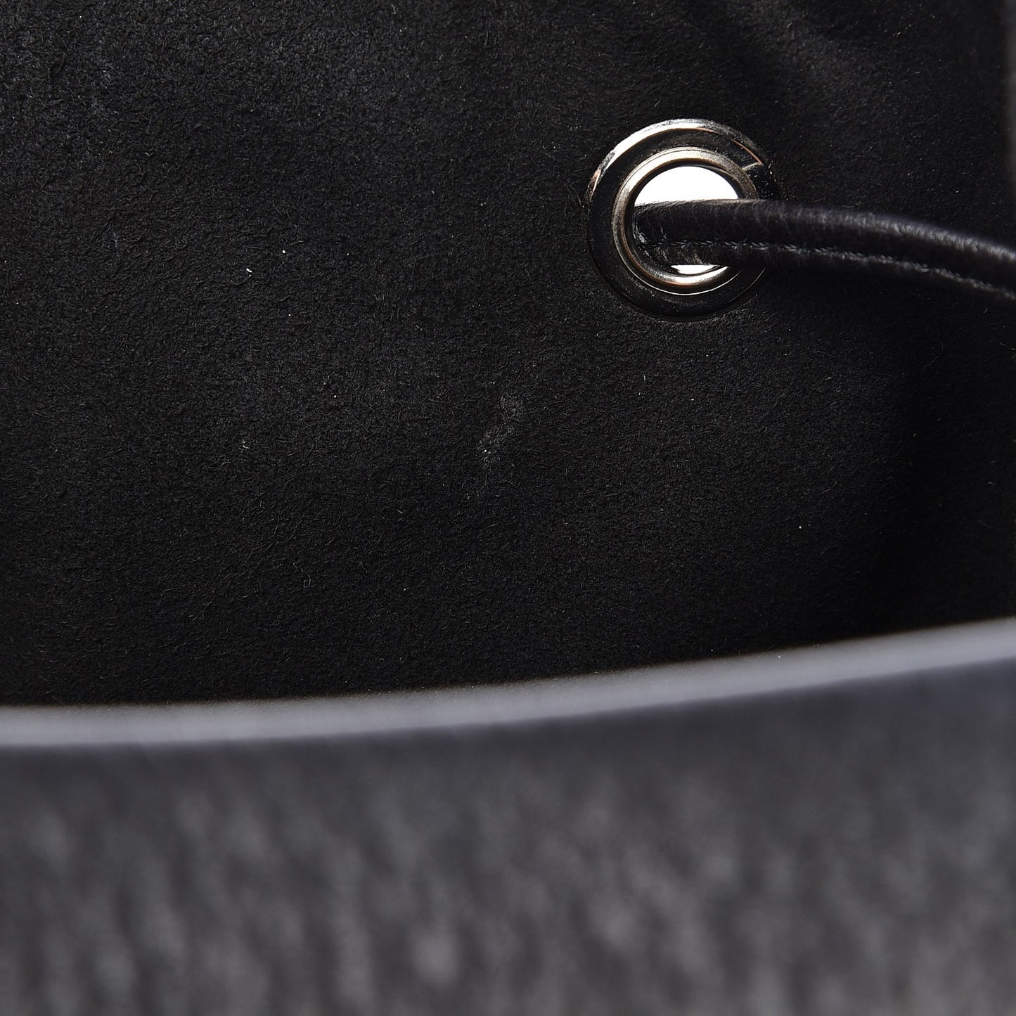 Calfskin Small Lucrezia Drawstring Bucket Bag Black