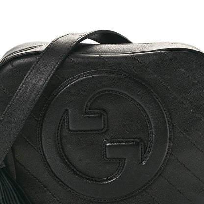 Gucci Sakai Be Green Calfskin Diagonal Stitched Small Blondie Shoulder Bag Black 7 of 9