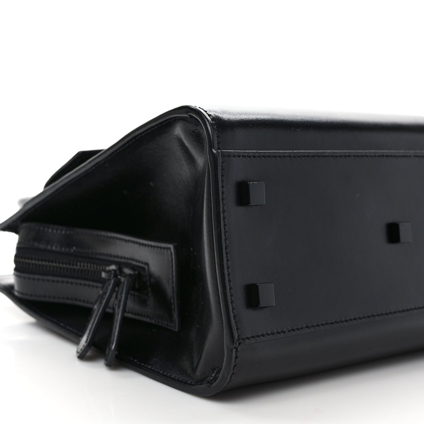 Shiny Calfskin Small Uptown Tote Black