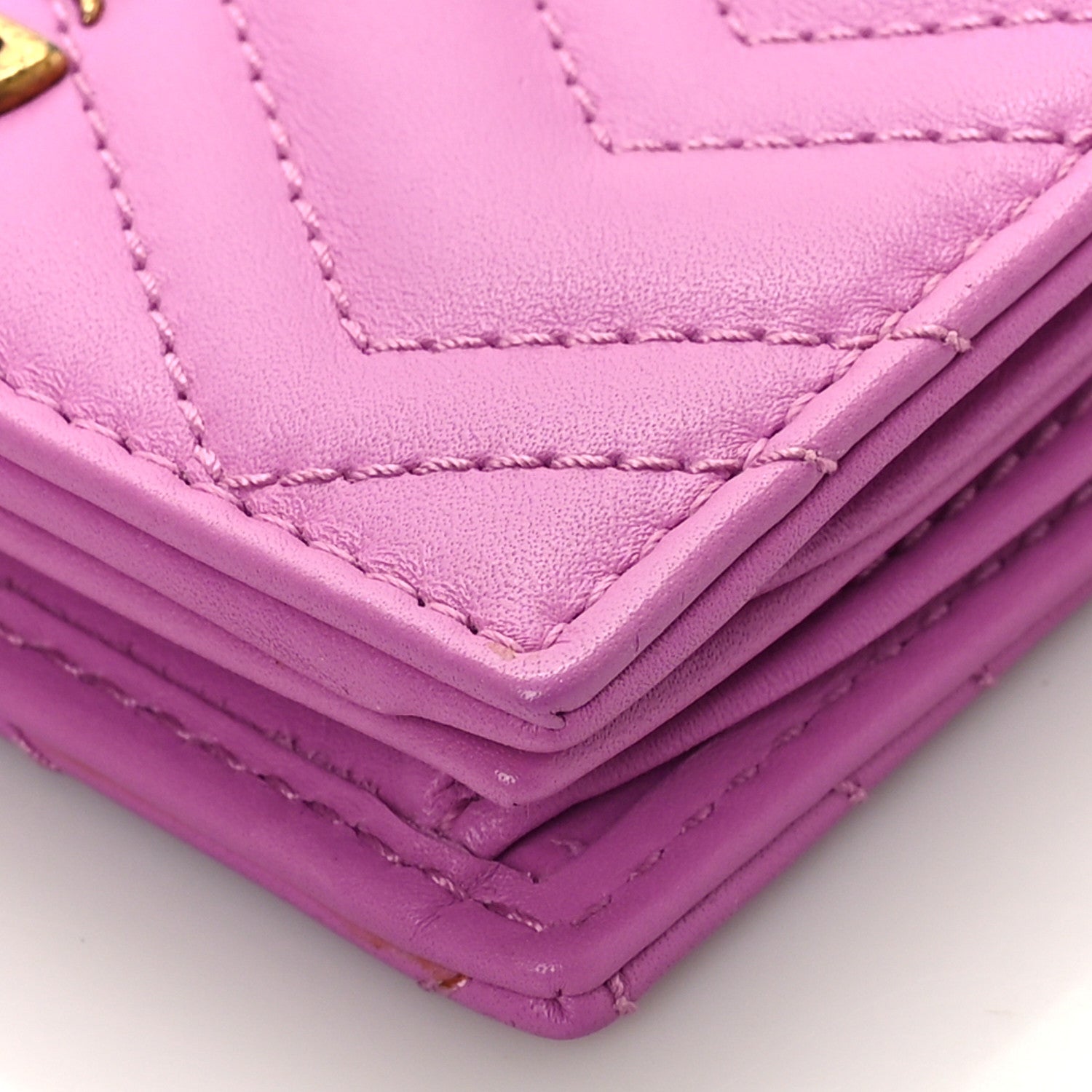 Gucci Calfskin Matelasse GG Marmont Card Case Candy Mousse 8 of 8