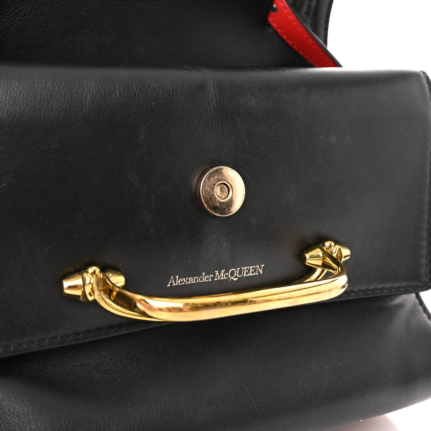 Alexander McQueen Calfskin The Small Story Bag Black Red 14 of 14