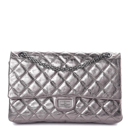 Chanel Metallic Aged Calfskin Quilted 2.55 Reissue 226 Flap Dark Silver 1 of 9